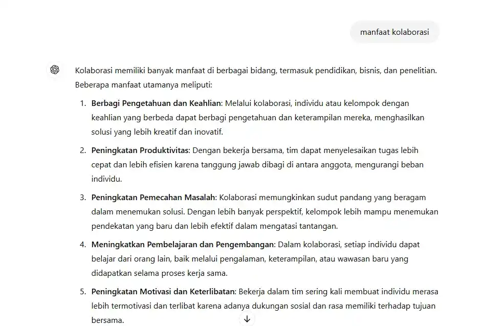 contoh pertanyaan dan jawaban ChatGPT