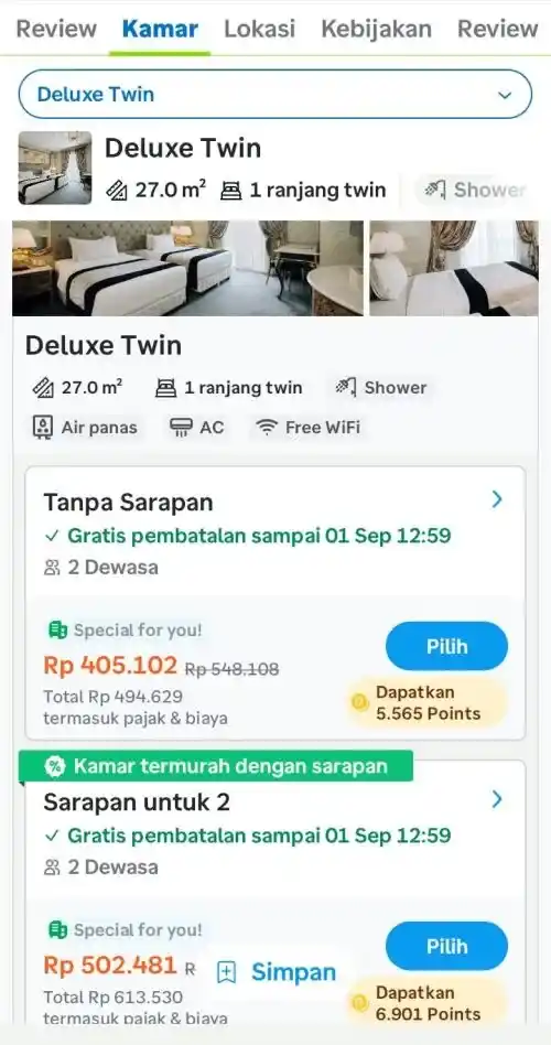 tanpa sarapan dan sarapan